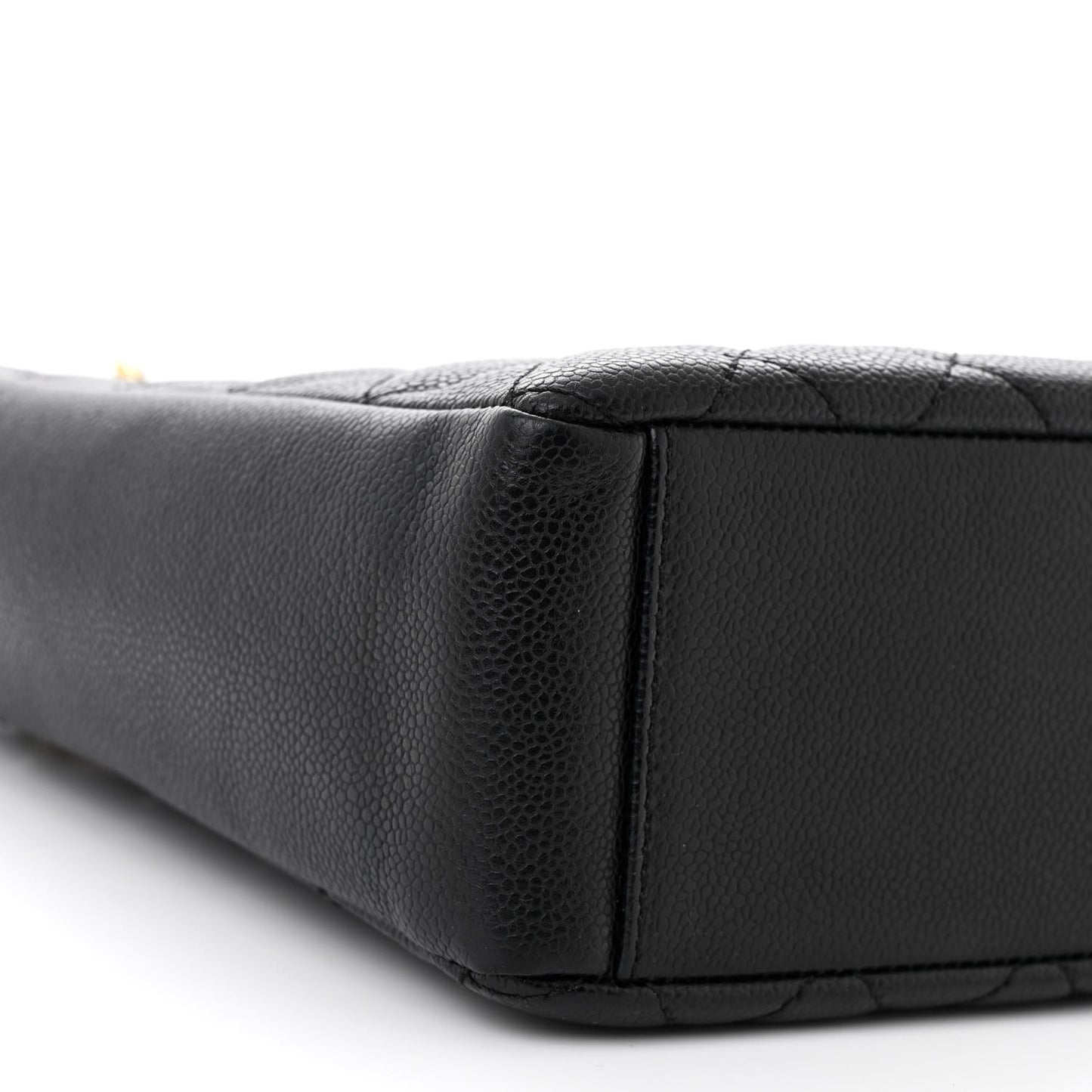 Caviar Quilted Petit Shopping Tote PST Black