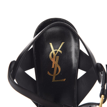 Saint Laurent Calfskin Tribute 75 Platform Sandals 41 Black 5 of 9