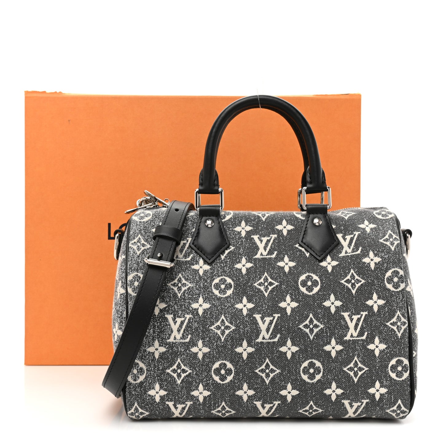 Denim Monogram Jacquard Speedy Bandouliere 25
