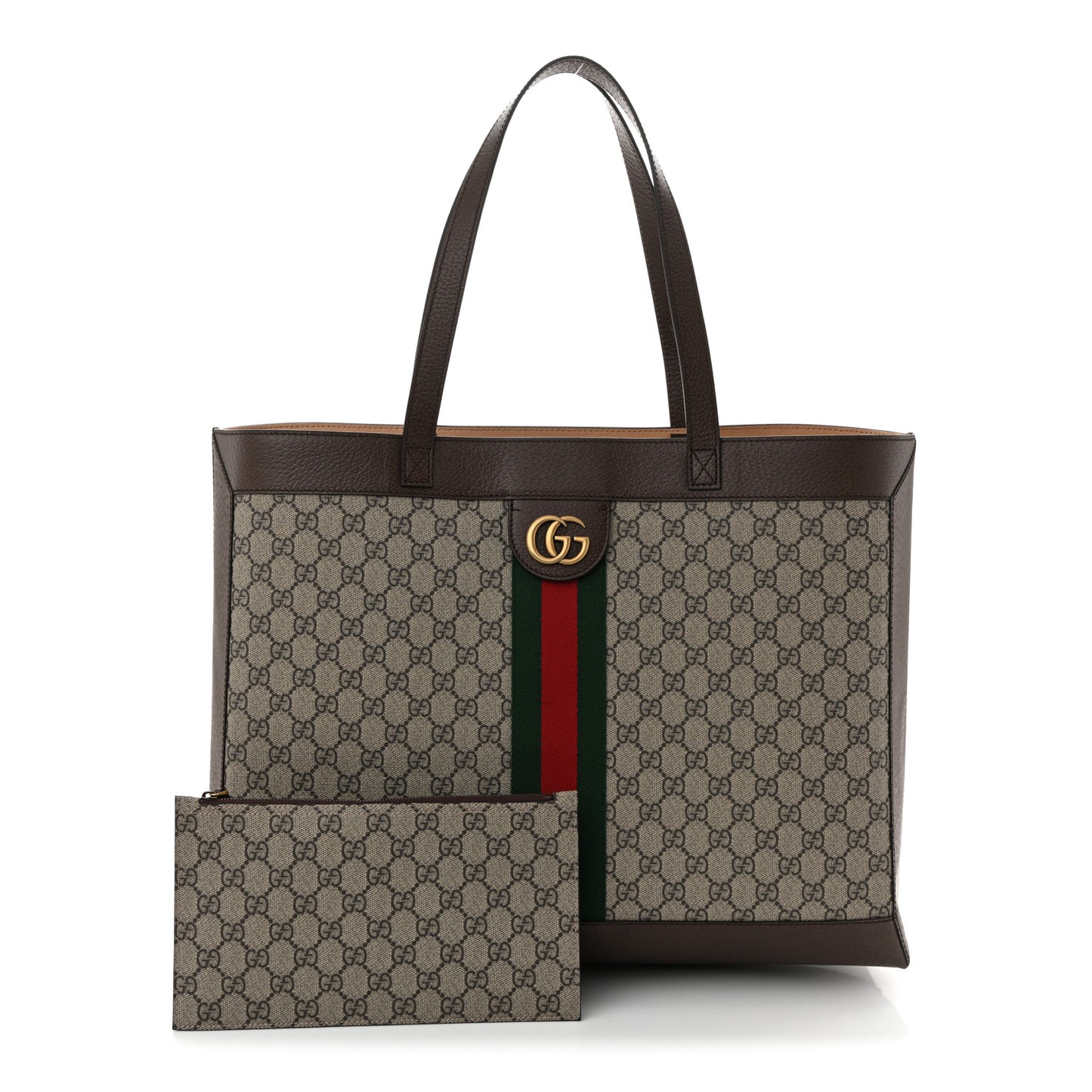 GG Supreme Monogram Web Ophidia Tote Brown