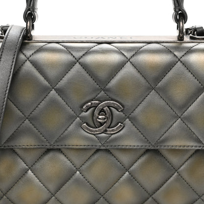 Chanel Metallic Lambskin Quilted Small Trendy CC Dual Handle Flap Bag Silver Gold 7 of 10