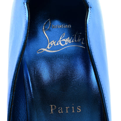 Christian Louboutin Metallic Patent Hot Chick 100 Pumps 37 Blue 6 of 10