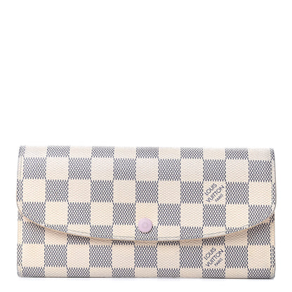 Louis Vuitton Damier Azur Emilie Wallet Rose Ballerine 1 of 16