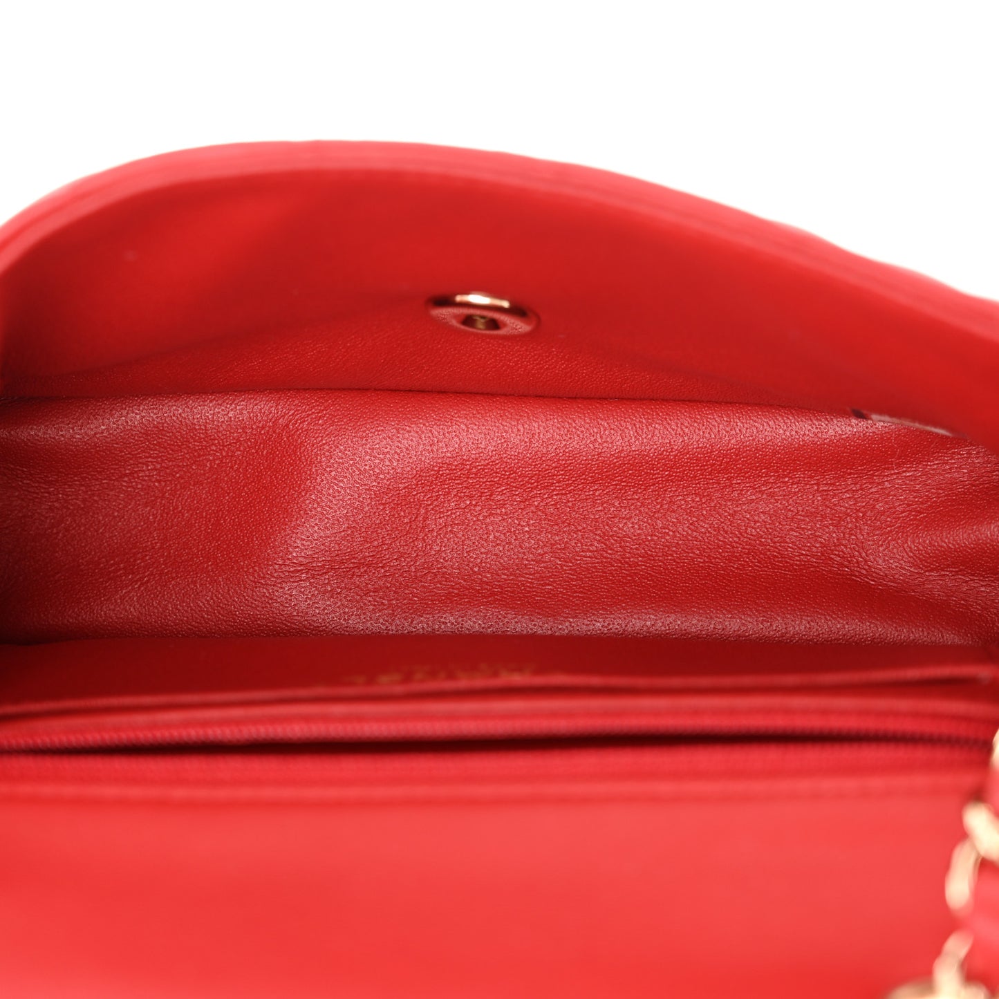 Lambskin Quilted Mini Rectangular Flap Red