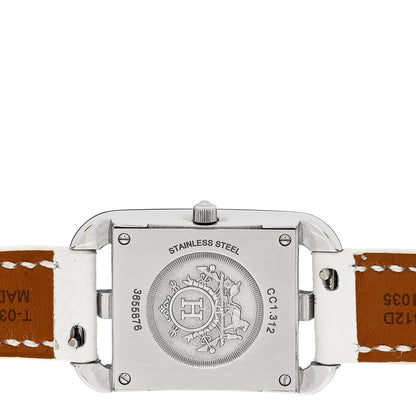 Hermes Stainless Steel Epsom Diamond 23mm Cape Cod Quartz Watch Blanc 4 of 5