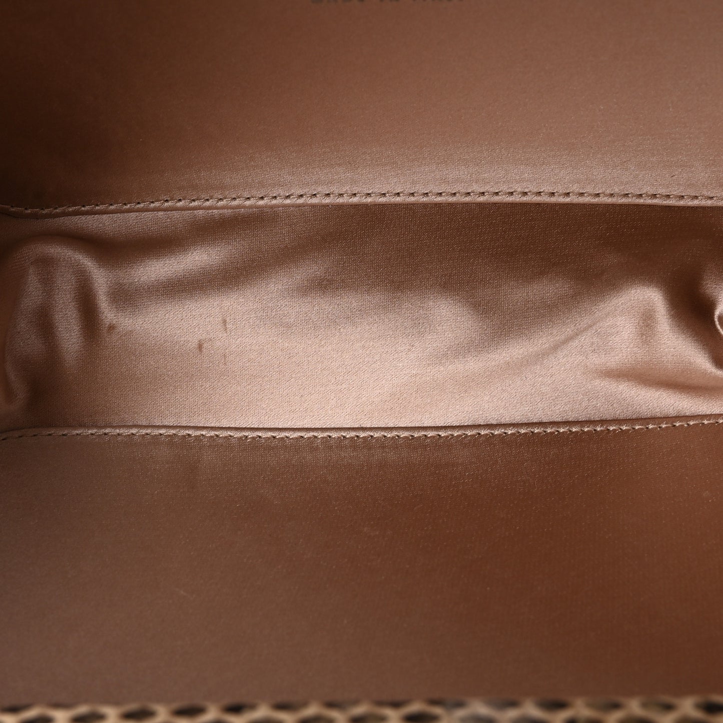 Satin Ayers Intrecciato Chain Knot Clutch Nude