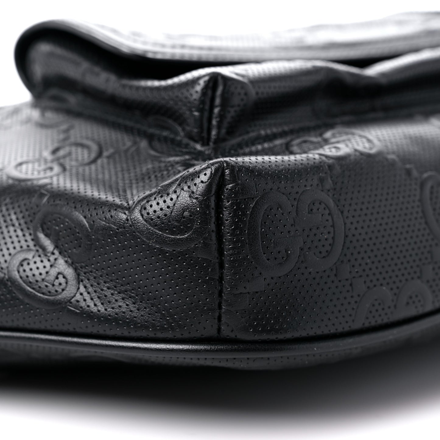 Calfskin GG Tennis Embossed Pocket Belt Bag Black
