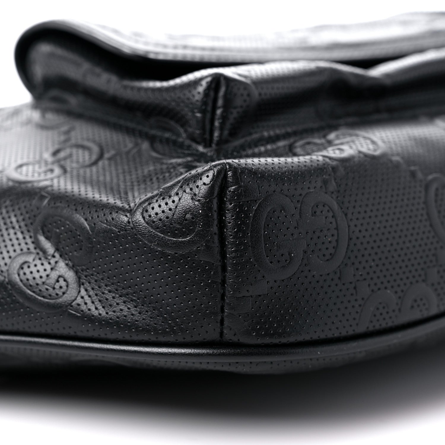 Gucci Calfskin GG Tennis Embossed Pocket Belt Bag Black 8 of 9