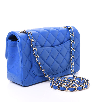 Chanel Lambskin Quilted Mini Rectangular Flap Blue 2 of 10