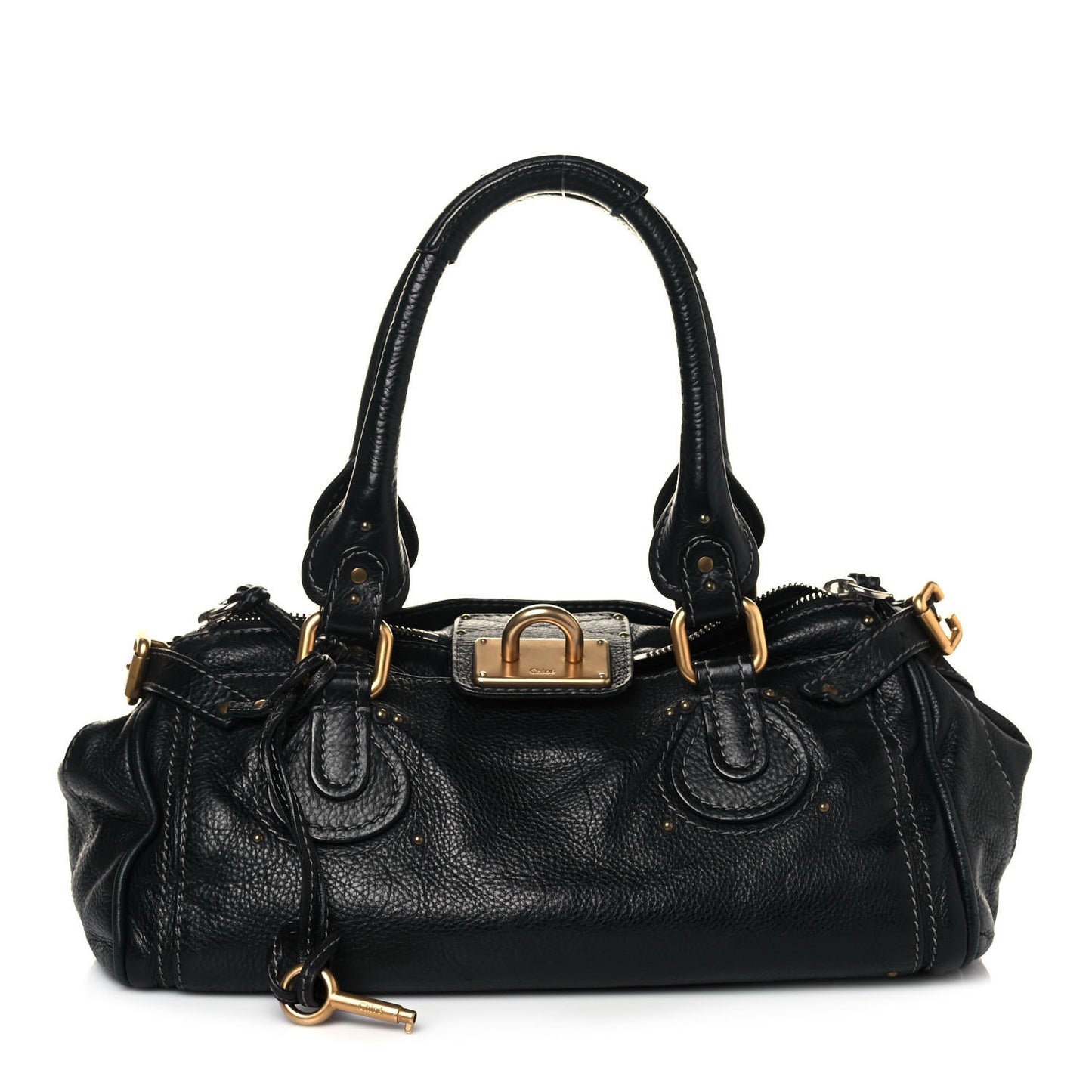Calfskin Paddington Satchel Black