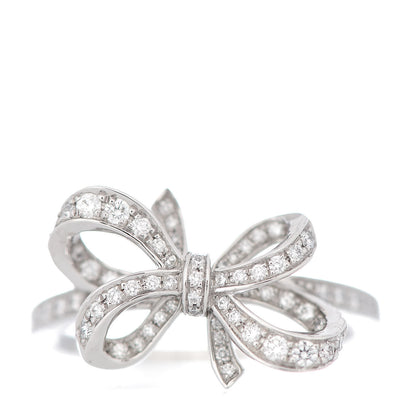 Tiffany Platinum Diamond .20ct Double Bow Ring 52 6 1 of 6