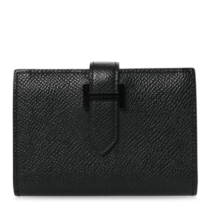 Hermes Epsom Monochrome Bearn Card Holder Wallet Black 1 of 11