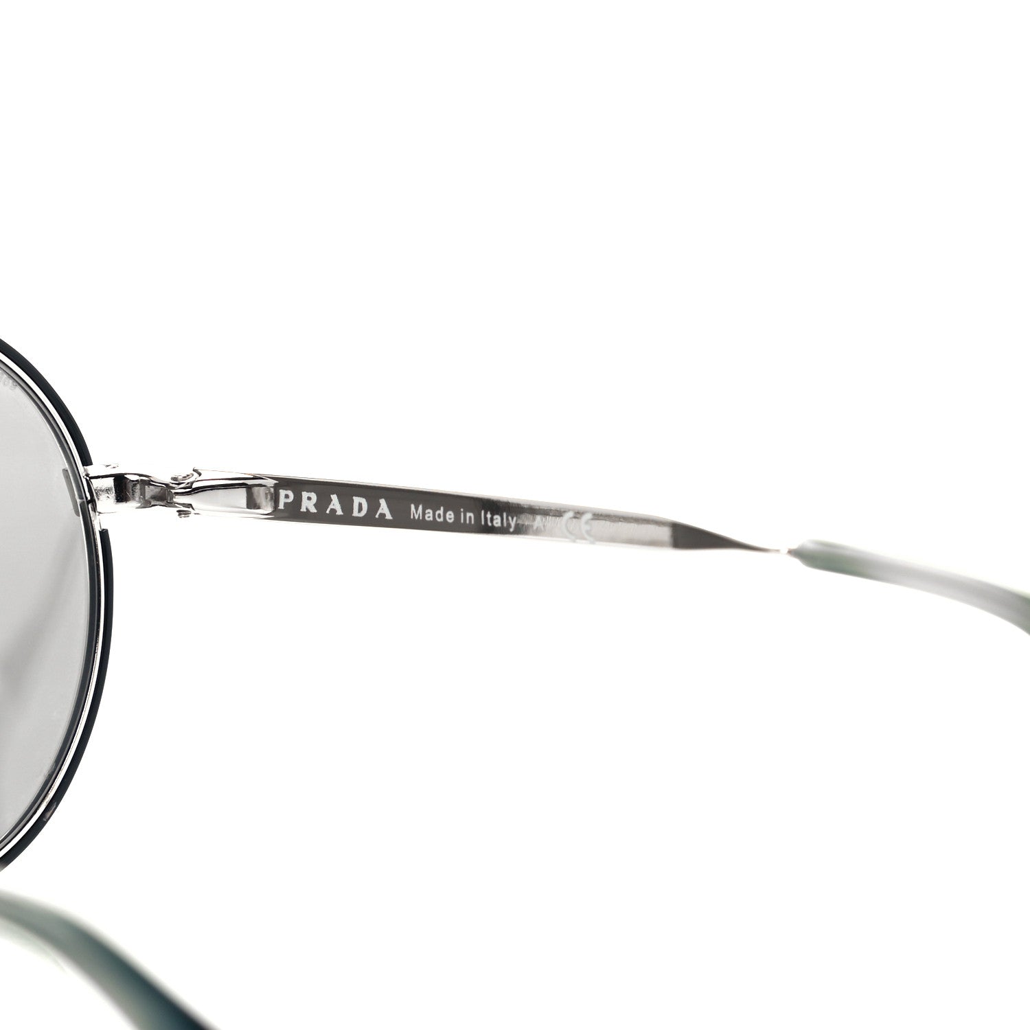 Prada Round Sunglasses SPR 51S Black Silver 6 of 8
