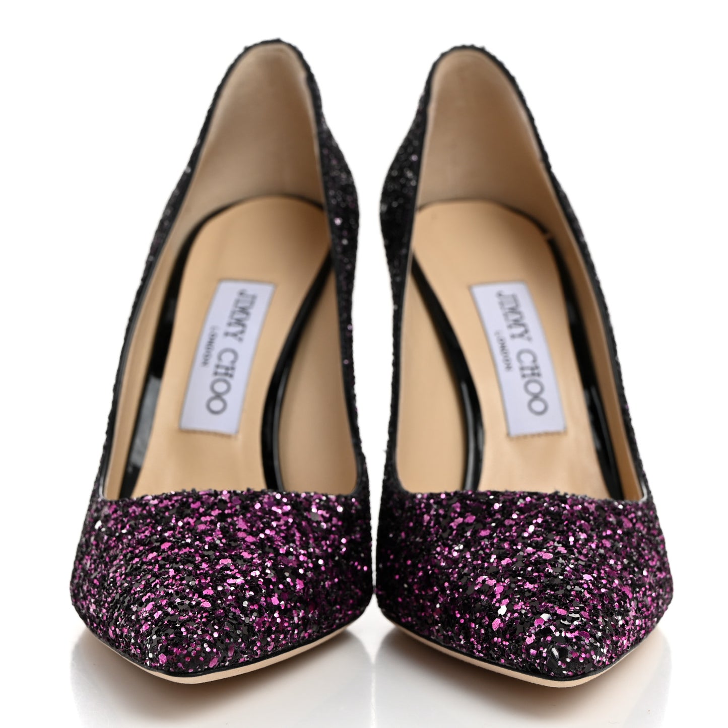 Coarse Glitter Degrade Pointy Toe Romy 100 Pumps 37.5 Pink Black