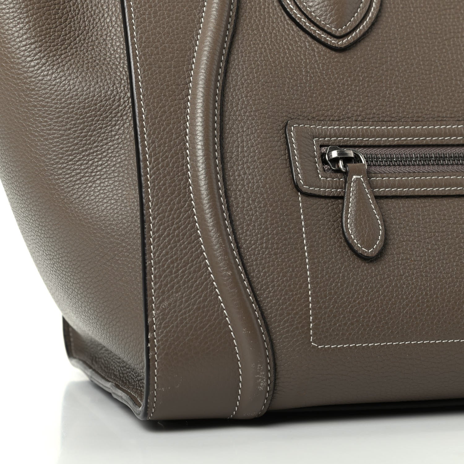 Celine Drummed Calfskin Mini Luggage Souris 11 of 11