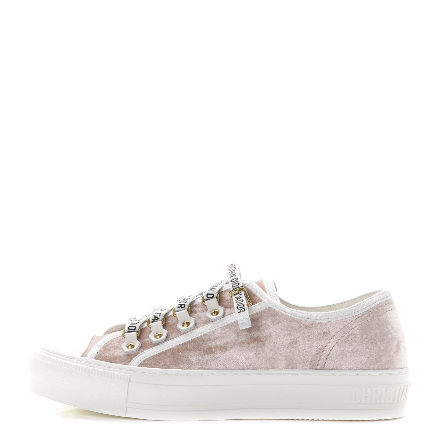 Velvet Walk'N'Dior Low Top Sneakers 38.5 Nude