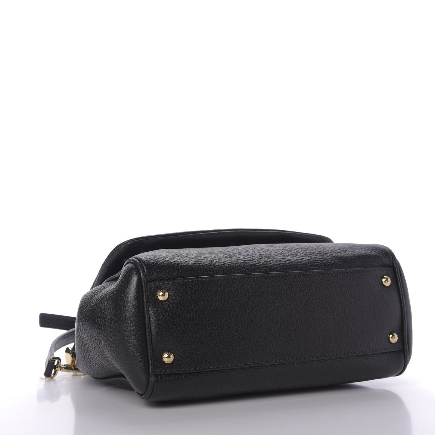 Grained Deerskin Medium Miss Sicily Satchel Black