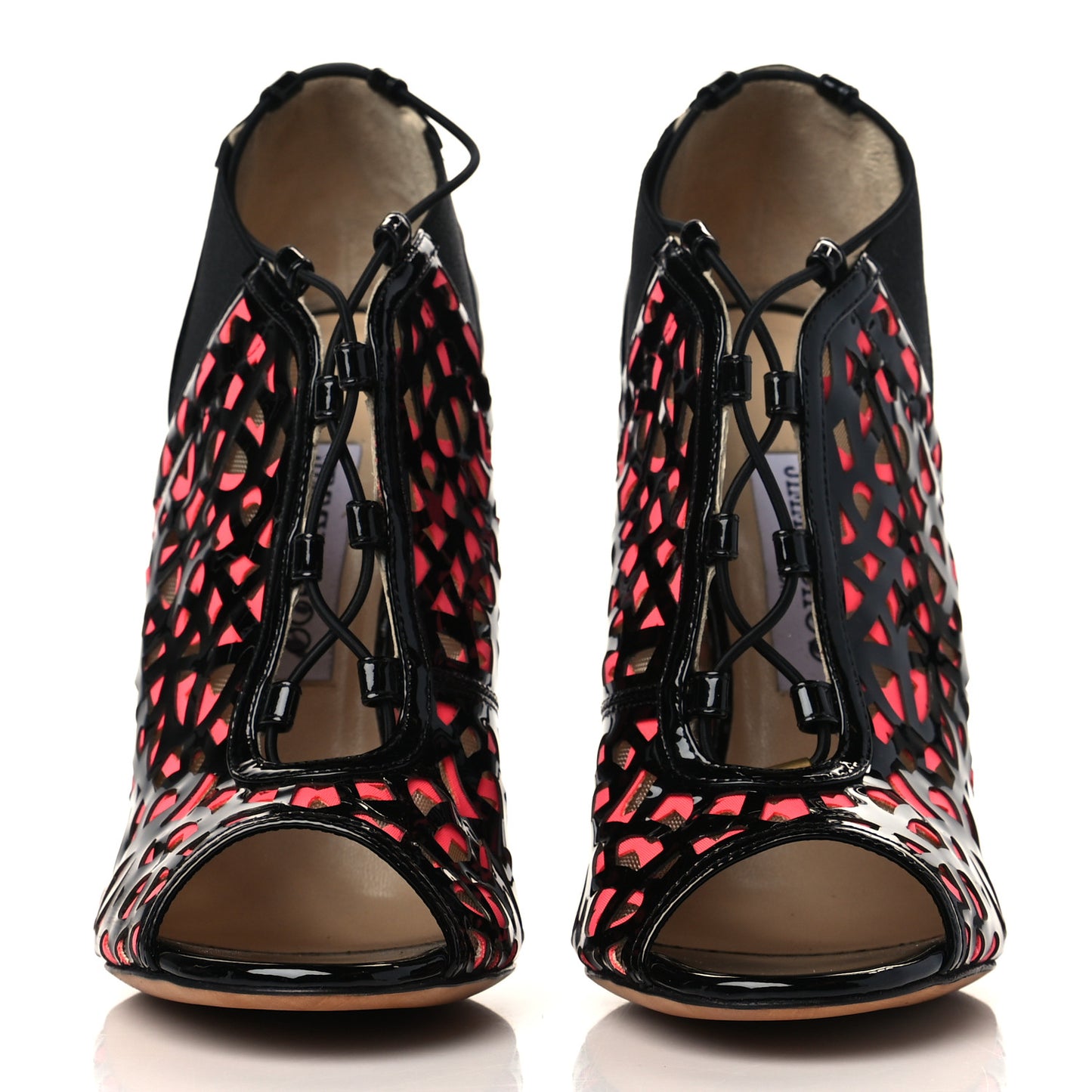 Patent Tactic Ankle Boots 38 Black Pink