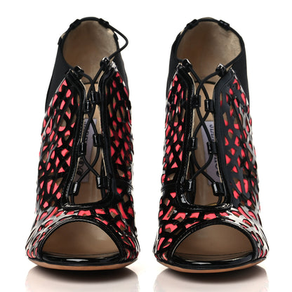Jimmy Choo Patent Tactic Ankle Boots 38 Black Pink 2 of 8