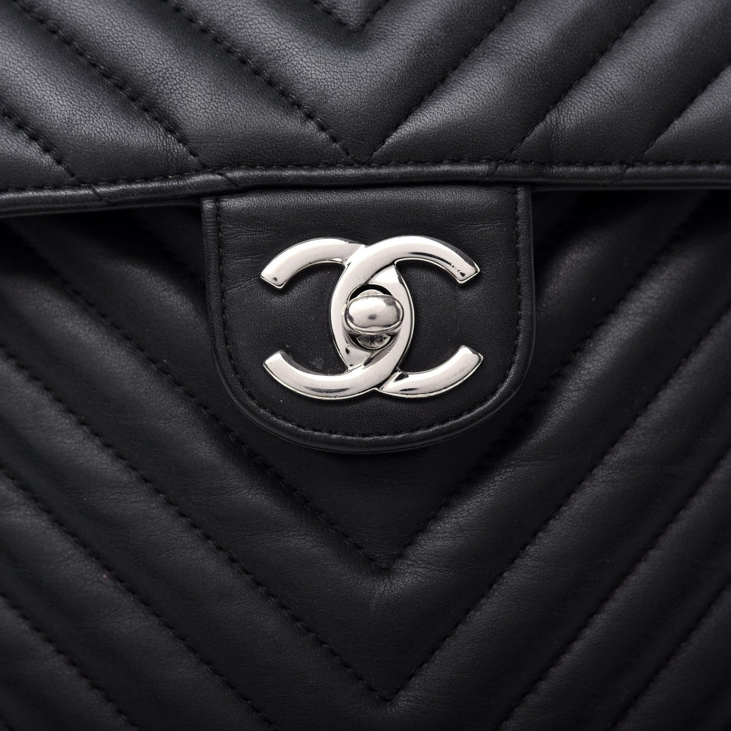 Calfskin Chevron Quilted Small Urban Spirit Backpack Black