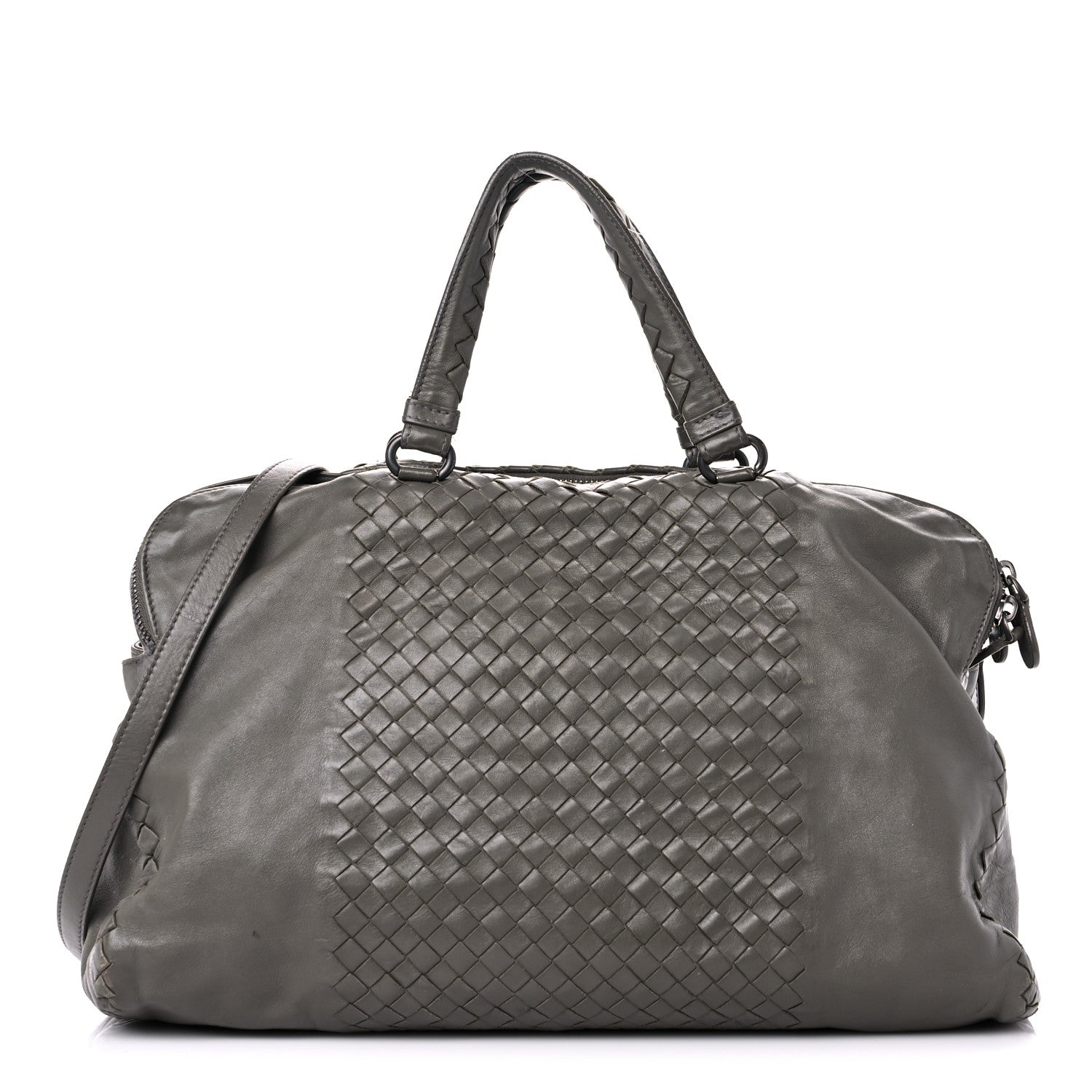 Bottega Veneta Calfskin Intrecciato Large Leggero Tote Kaki Fondente 1 of 43