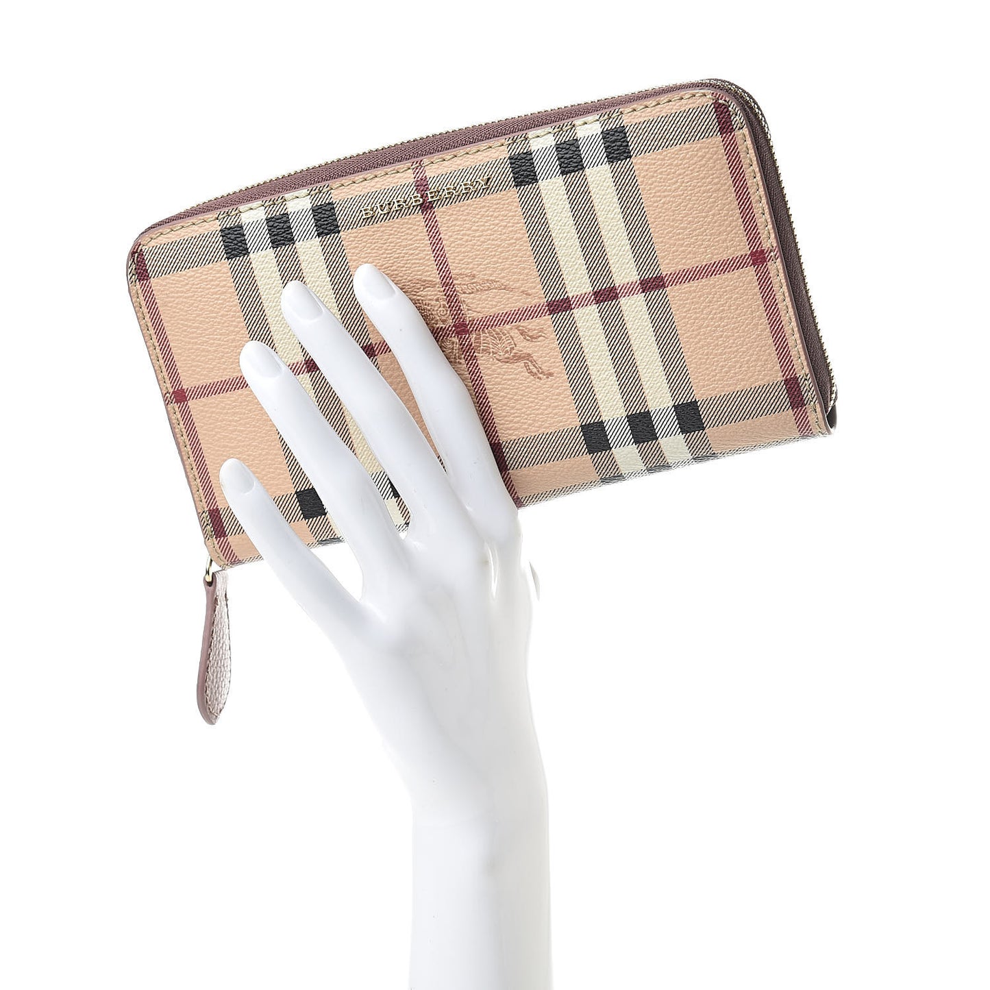 Haymarket Check Large Ziggy Zip Around Wallet Dusty Pink