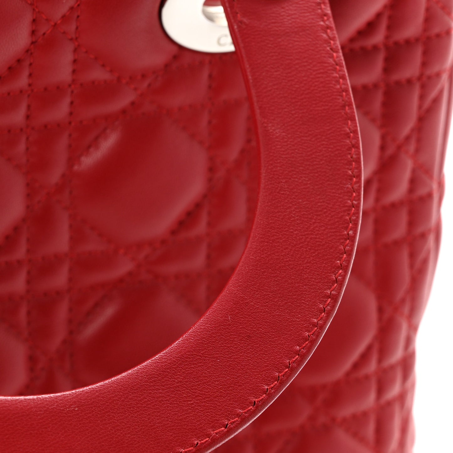 Lambskin Cannage Medium Lady Dior Red