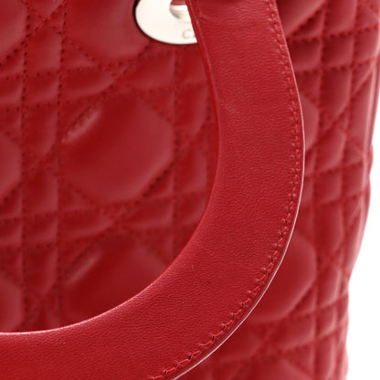 Christian Dior Lambskin Cannage Medium Lady Dior Red 12 of 14