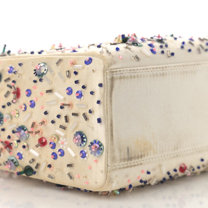 Christian Dior Satin Embroidered Beaded Mini Lady Dior Pink Multicolor 9 of 15