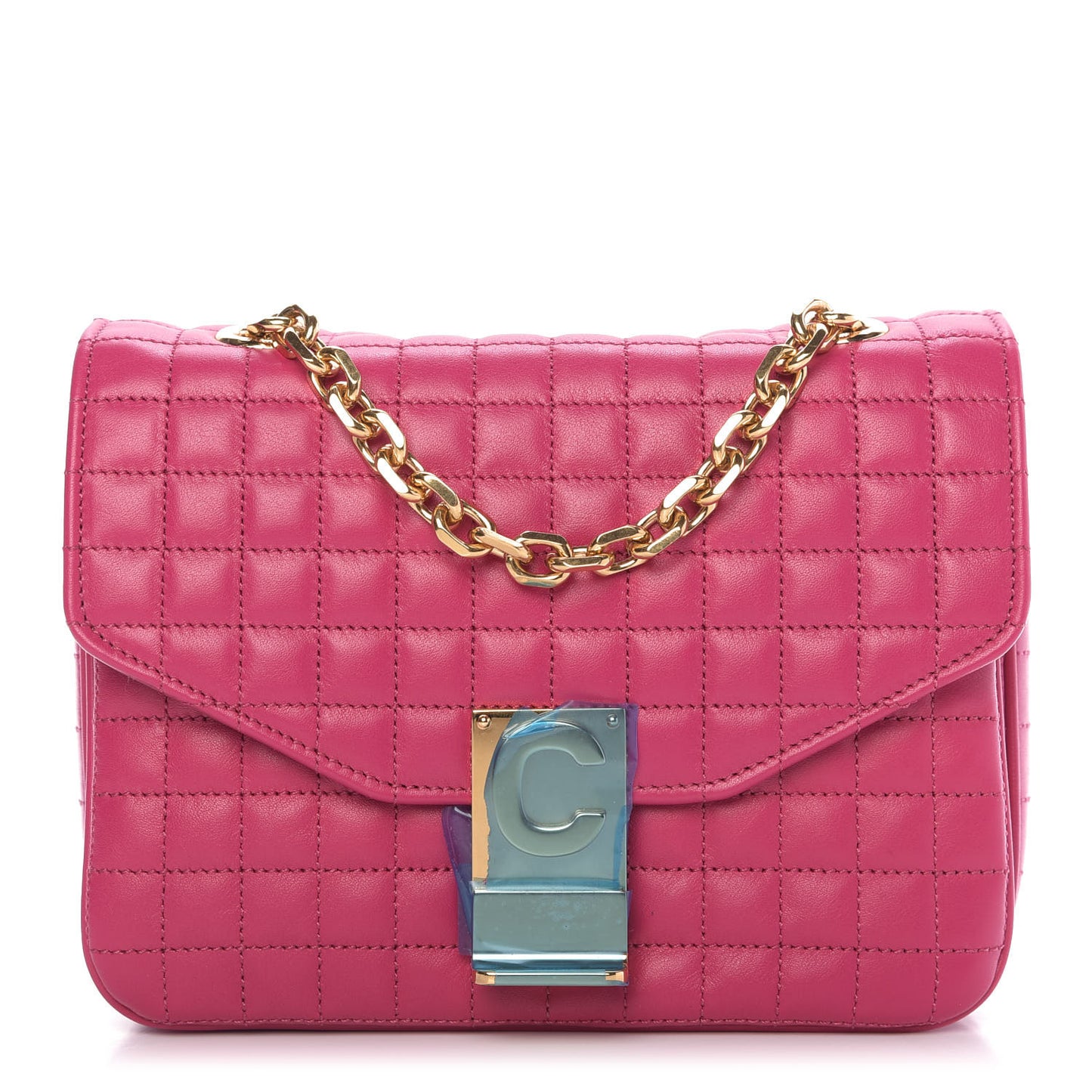 Calfskin Quilted Medium C Bag Pink