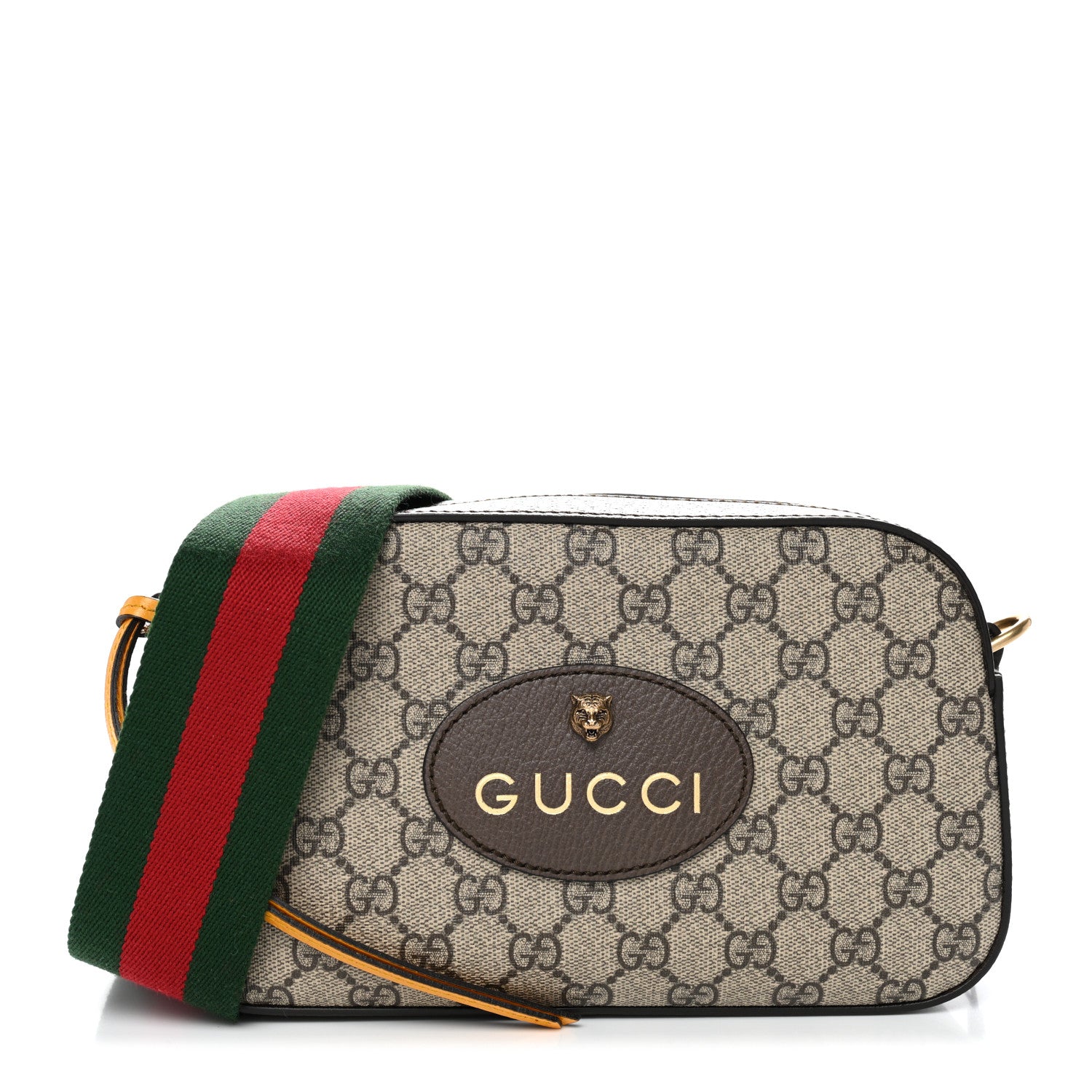 Gucci GG Supreme Monogram Web Neo Vintage Shoulder Bag Beige New Acero Crop 1 of 11