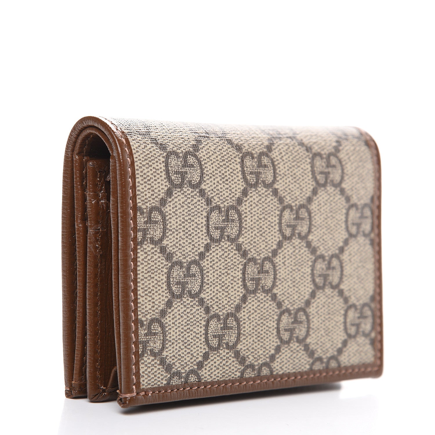Gucci GG Supreme Monogram Horsebit 1955 Card Case Wallet Beige Ebony Brown Sugar 2 of 7