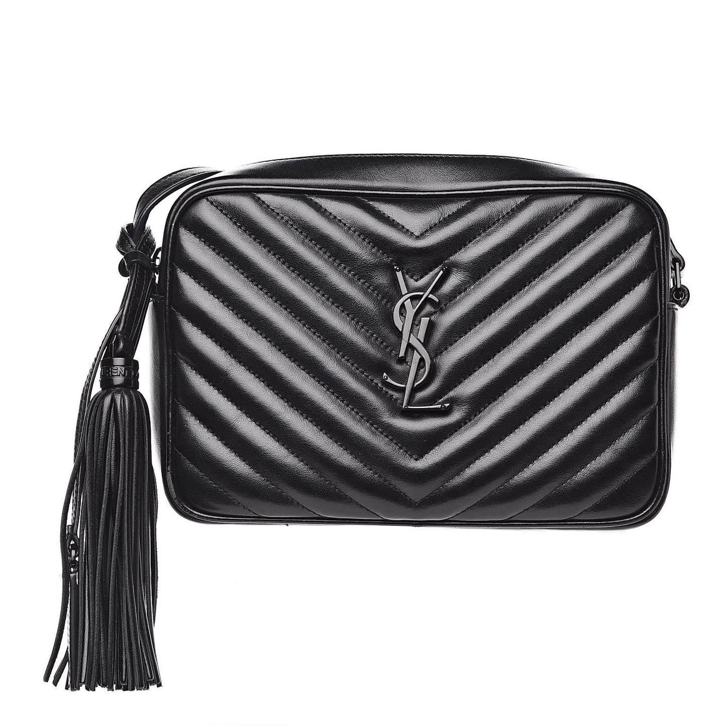 Calfskin Matelasse Monogram Lou Camera Bag Black