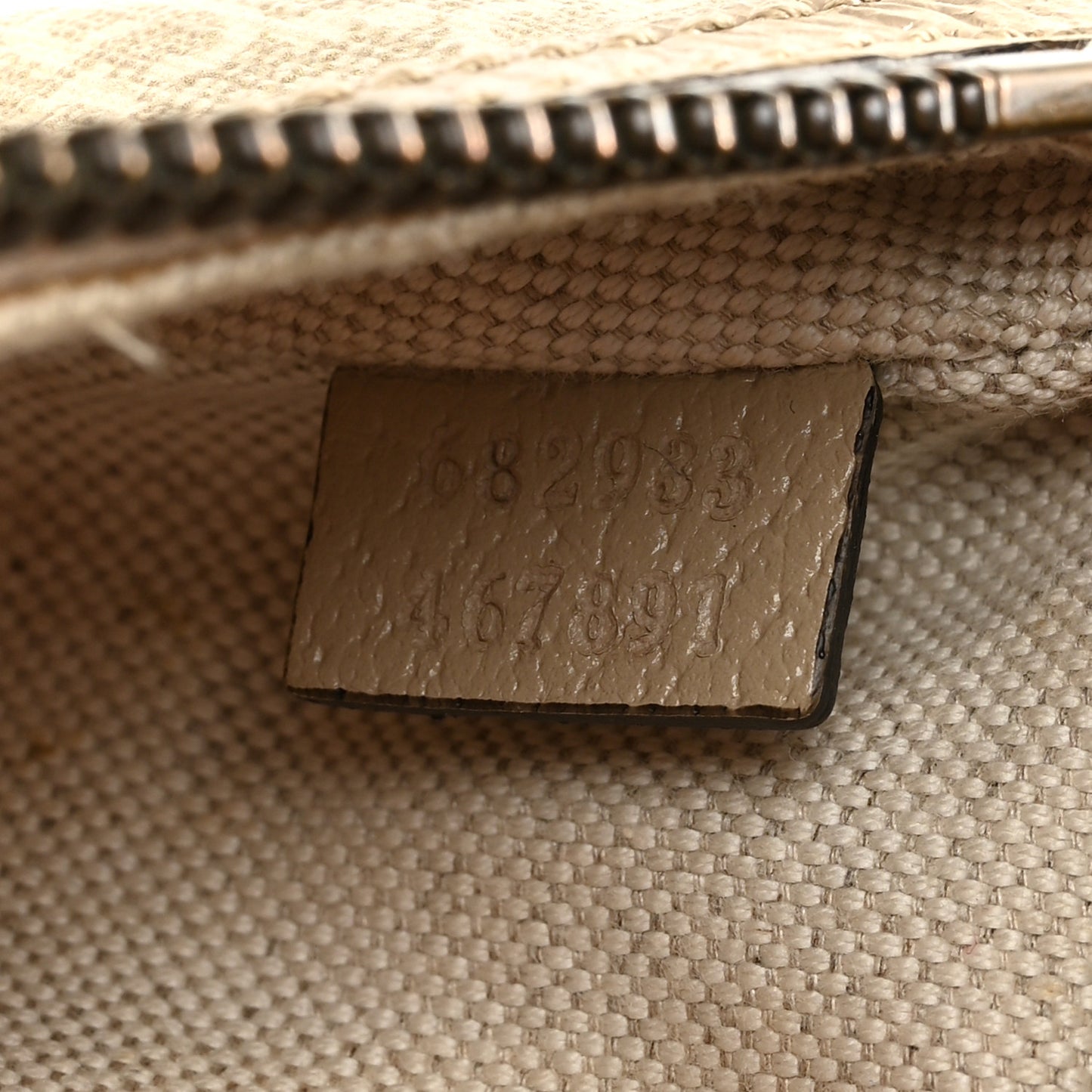 GG Supreme Monogram Textured Calfskin Web Retro Interlocking G Belt Bag Beige Mystic White Oatmeal