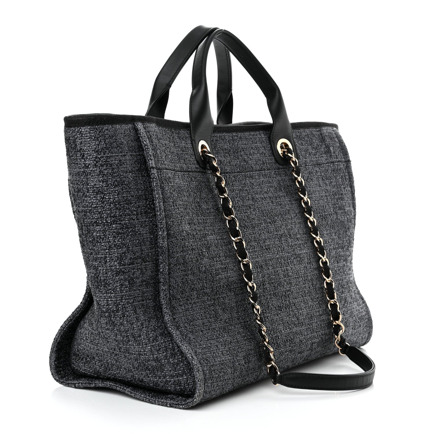 Chanel Lurex Boucle Medium Deauville Tote Black 2 of 9