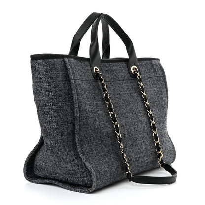 Chanel Lurex Boucle Medium Deauville Tote Black 2 of 9