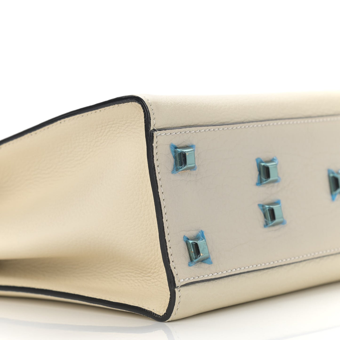 Grained Calfskin Medium My Rockstud Frame Bag Light Ivory