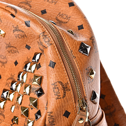 MCM Visetos Studded Medium Stark M Backpack Cognac 20 of 25