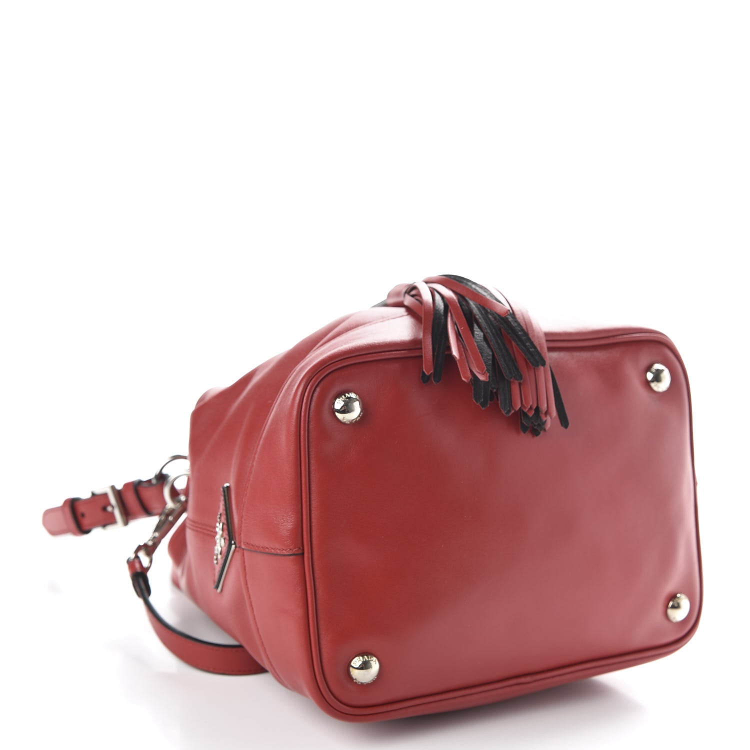 Prada Soft Calfskin Bucket Bag Fuoco 4 of 10