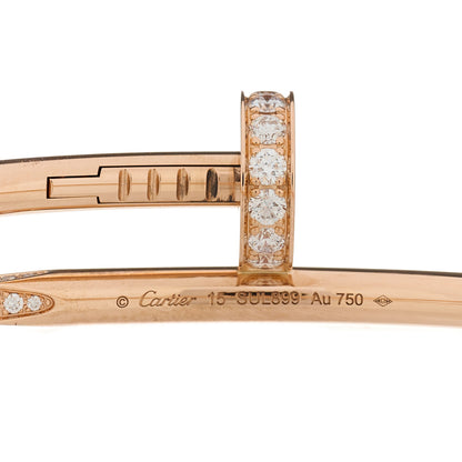 Cartier 18K Pink Gold Diamond Juste Un Clou Bracelet 15 3 of 4