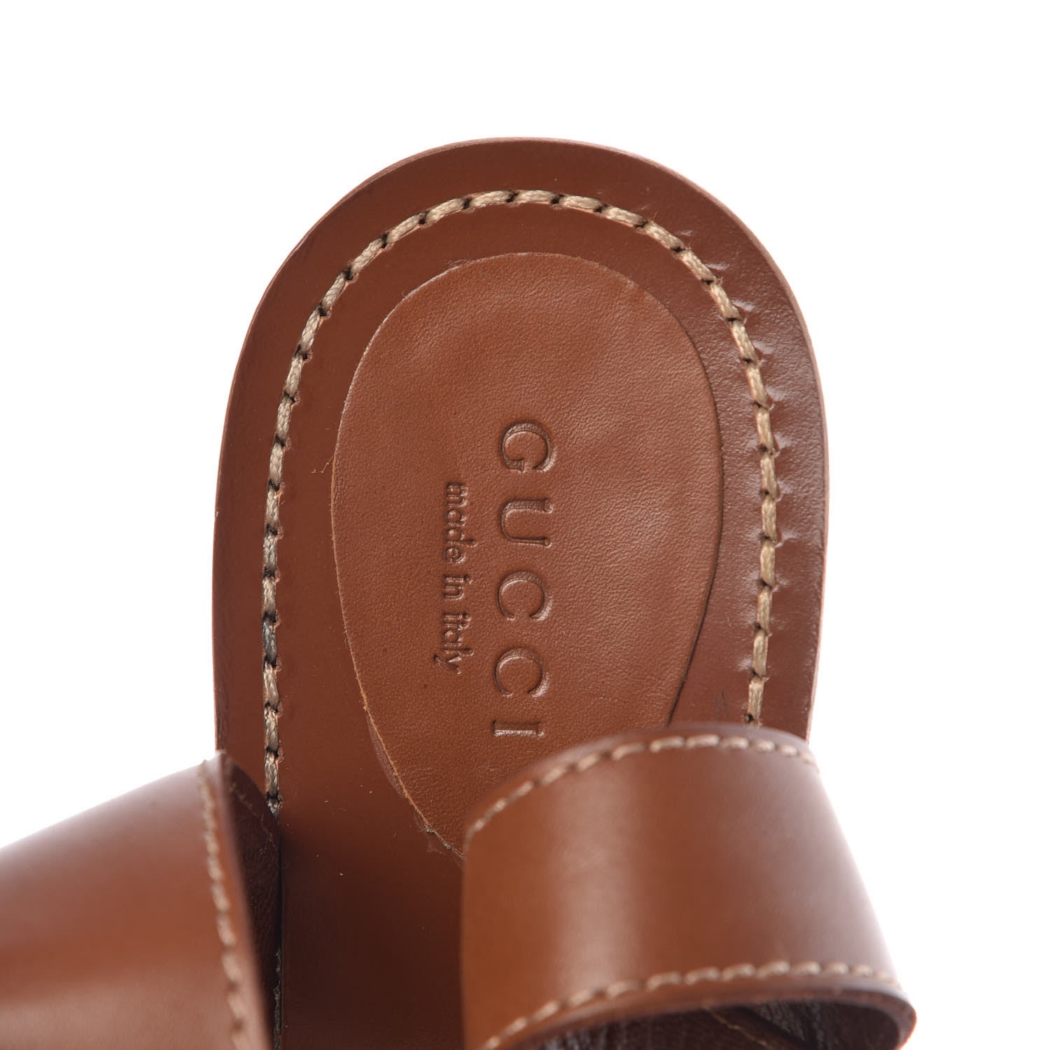Gucci Calfskin Rubber Web Lifford Sandals 7 Cuir 9 of 16