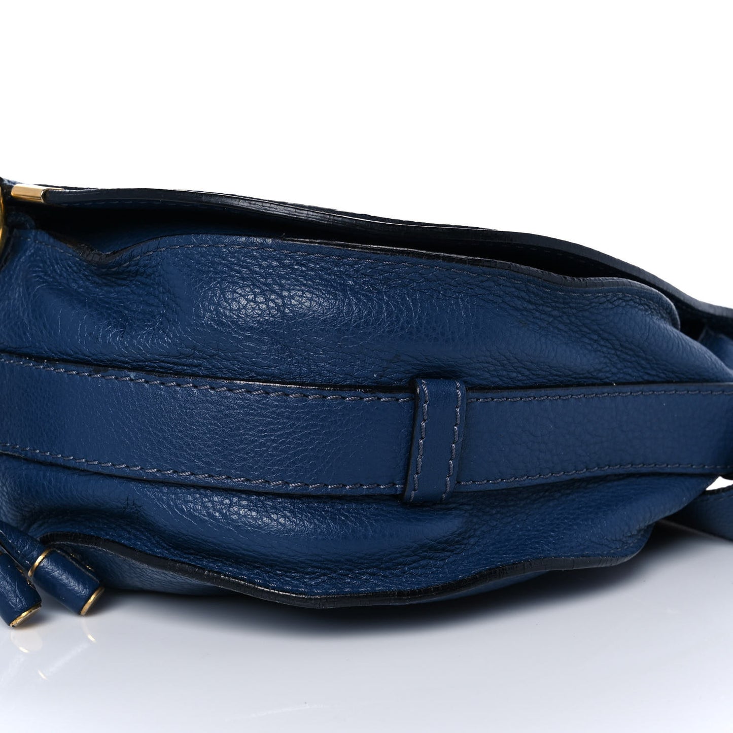 Calfskin Medium Marcie Round Crossbody Bag Royal Navy