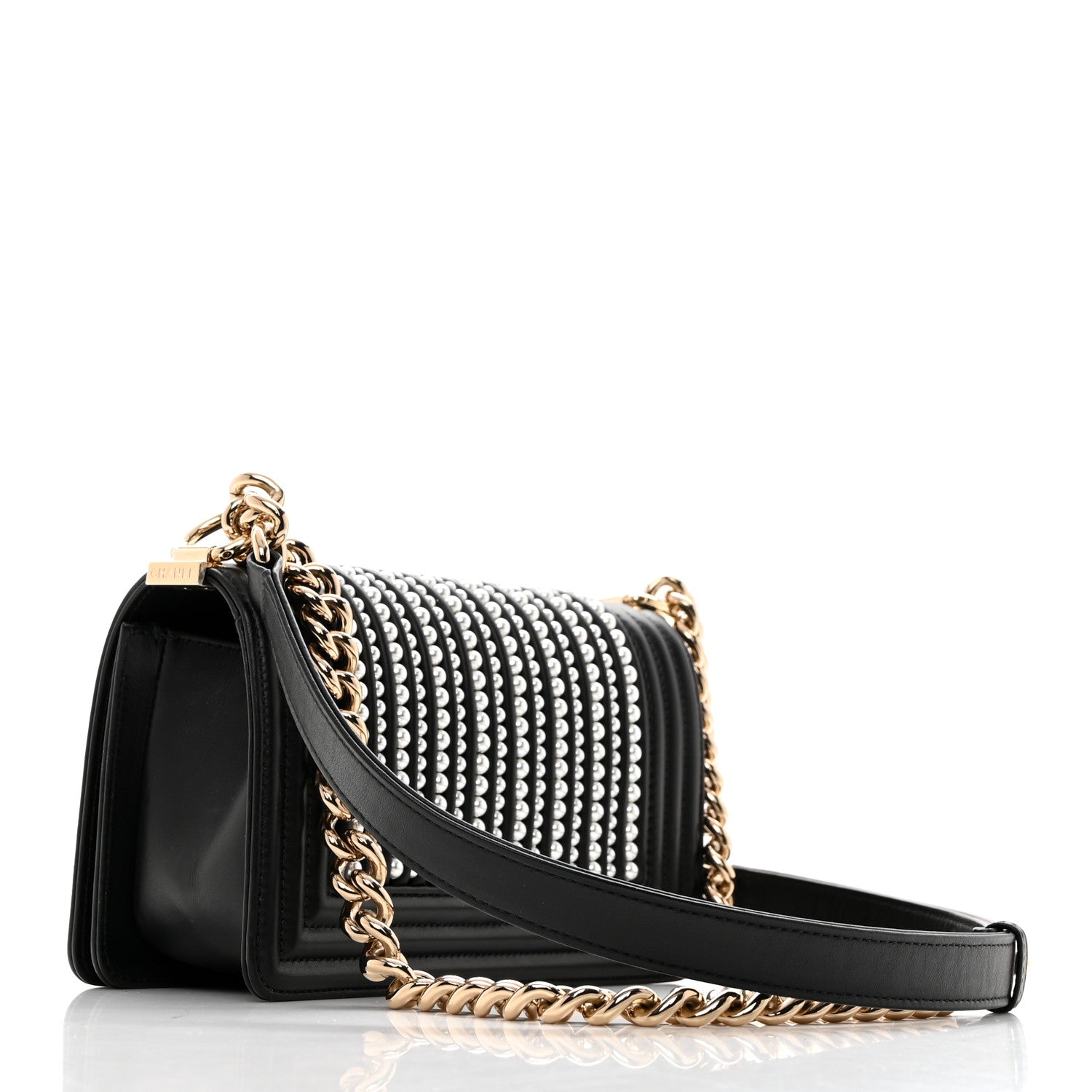Chanel Calfskin Pearl Small Boy Flap Black 2 of 10