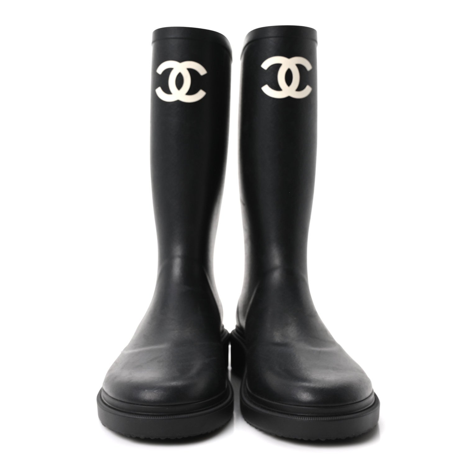 Chanel Caoutchouk CC High Boots 40 Black 3 of 10