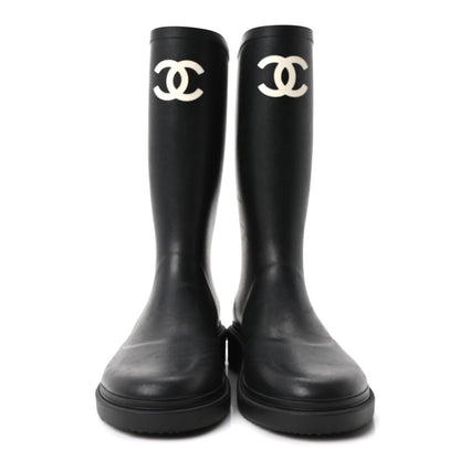 Chanel Caoutchouk CC High Boots 40 Black 3 of 10
