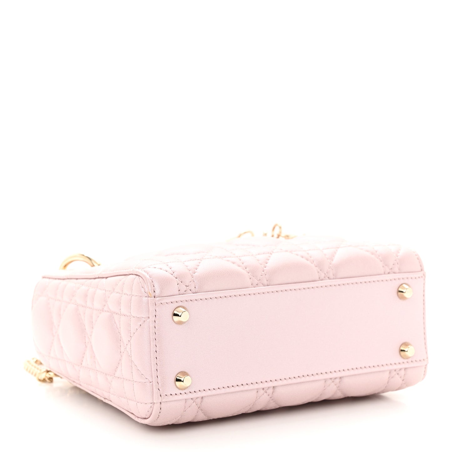 Metallic Lambskin Cannage Mini Lady Dior Lotus
