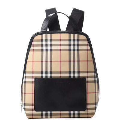 Burberry Canvas House Check Backpack Black 1 of 14
