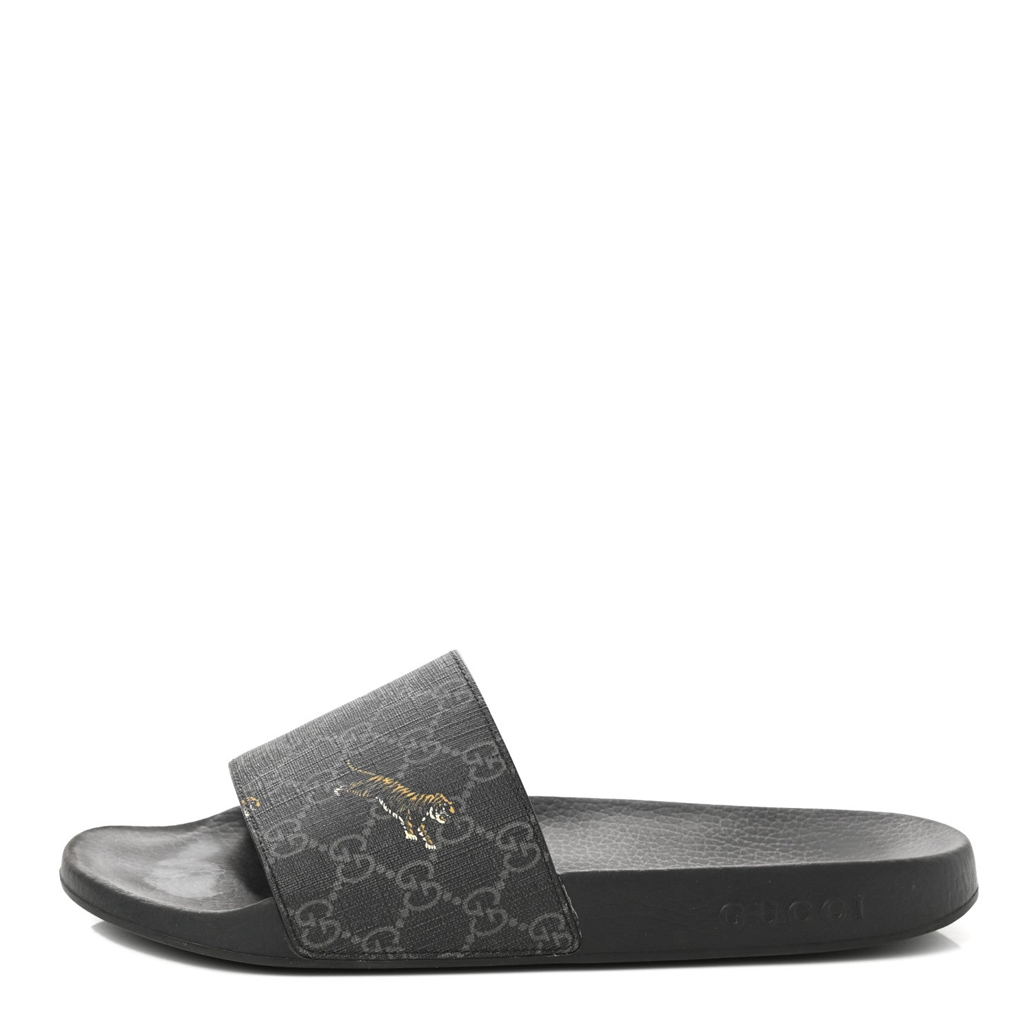 Gucci GG Supreme Monogram Tigers Mens Slide Sandals 10 Black Multicolor 1 of 9
