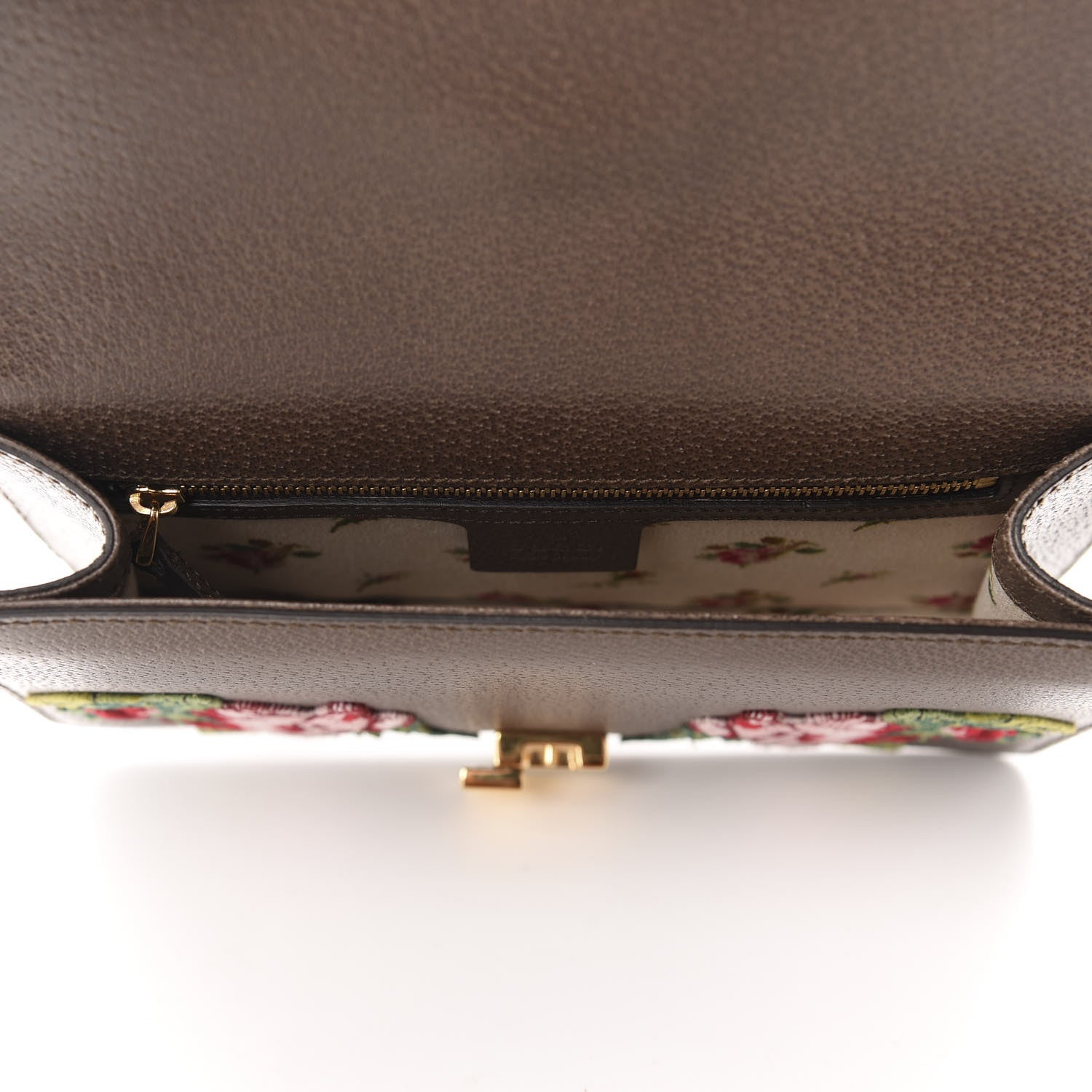 Gucci Calfskin Embroidered Sylvie Belt Bag 85 34 Brown 5 of 11