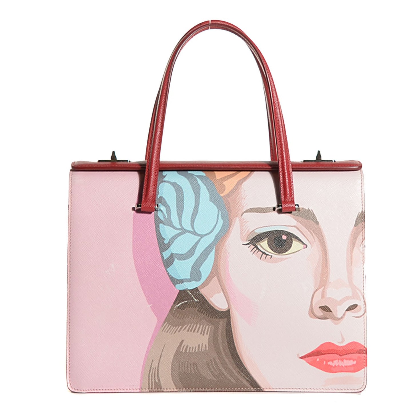 Saffiano Print Makeup Face Tote Alabastro Fuoco
